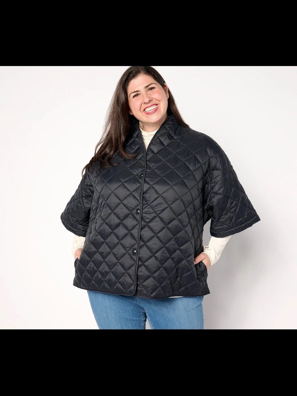 Joan Rivers 3X 3/4 sleeve Quilted Puffer Jacket